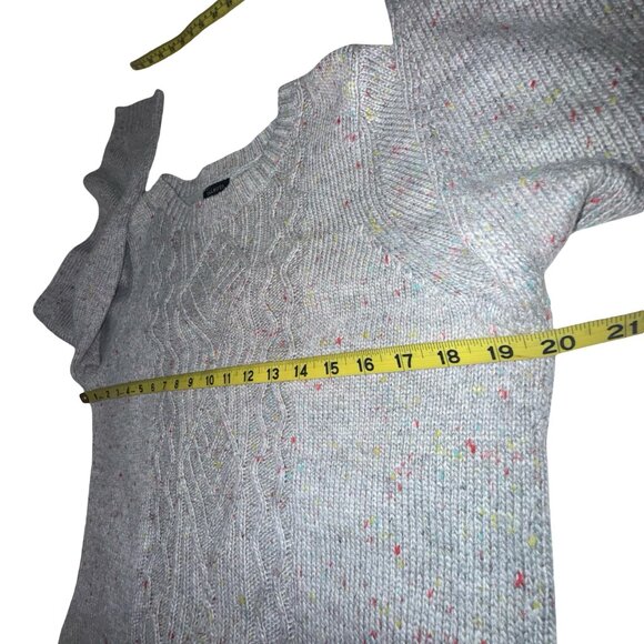 Talbots Cable Knit Gray Sweater Dress With Multi-Colored Speckles All Over Sz M - Picture 9 of 15